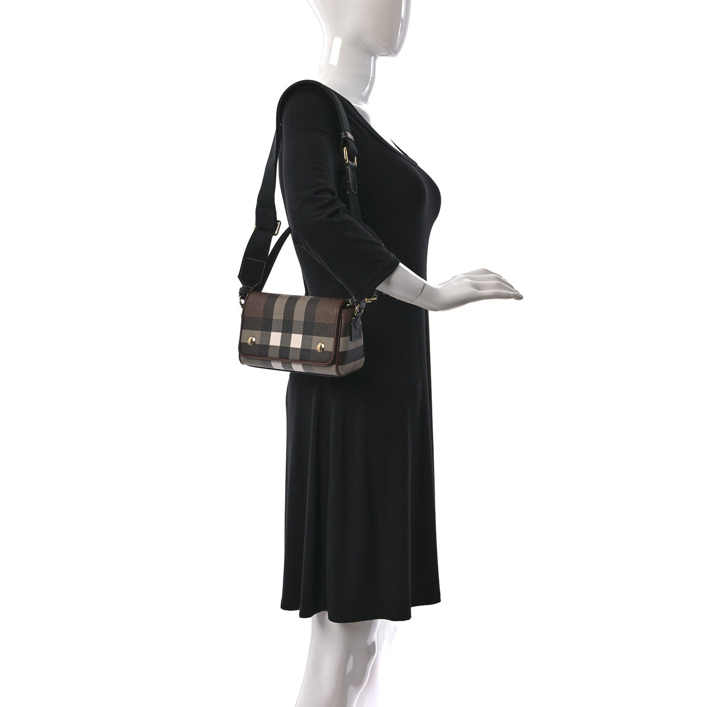 E-canvas Check Dorset Crossbody Dark Birch Brown