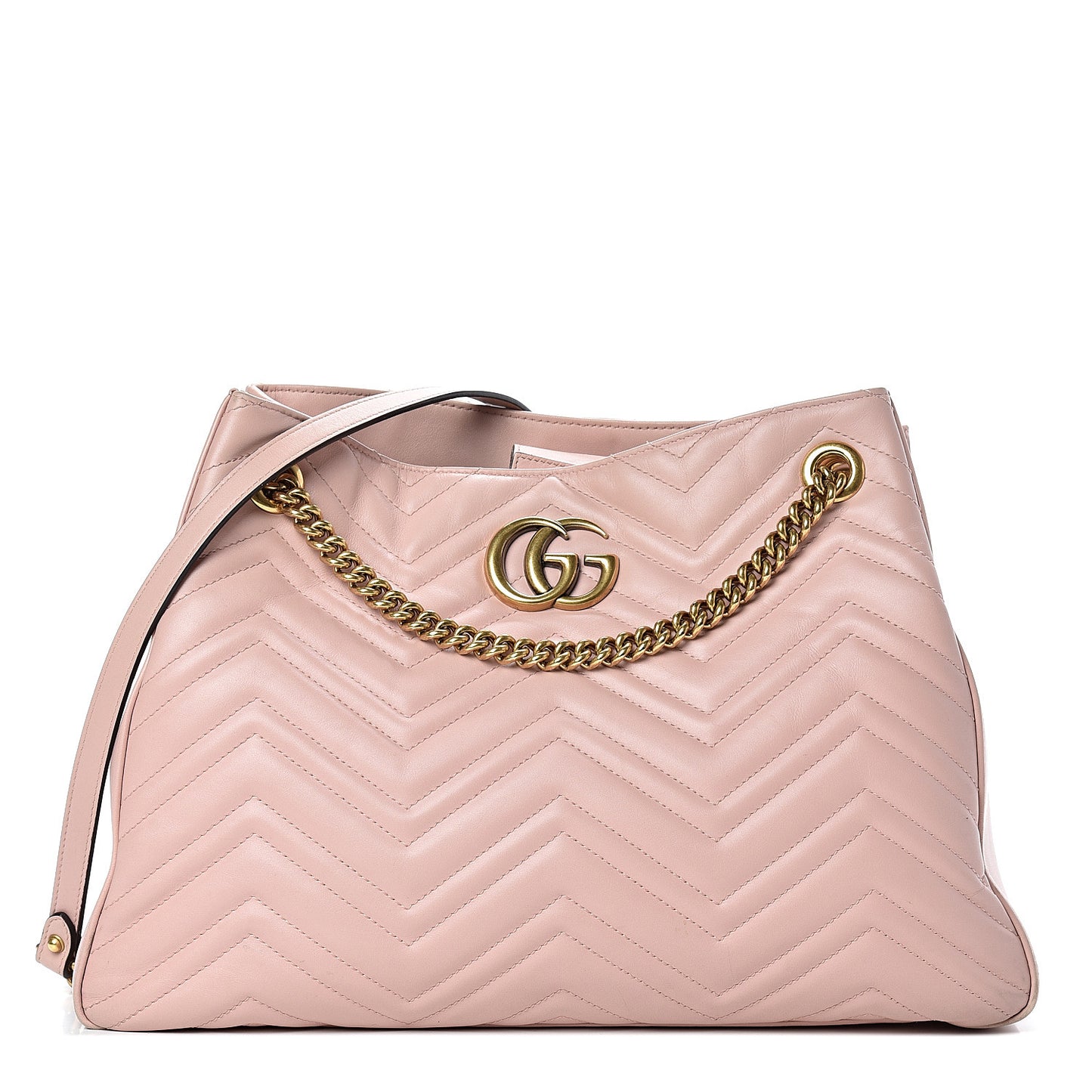 Calfskin Matelasse Medium GG Marmont Shoulder Tote Bag Perfect Pink
