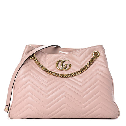 Gucci Calfskin Matelasse Medium GG Marmont Shoulder Tote Bag Perfect Pink 1 of 16