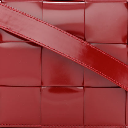Bottega Veneta Patent Maxi Intrecciato Cassette Crossbody Bag Red 8 of 10