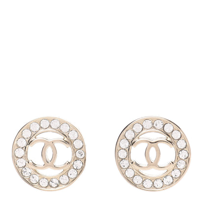 Chanel Metal Crystal Bow-tiful CC Earrings Gold 1 of 5