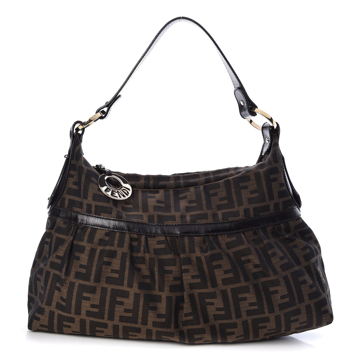 Fendi Zucca Cuoio Lucido Chef Hobo Tobacco Moro 1 of 10