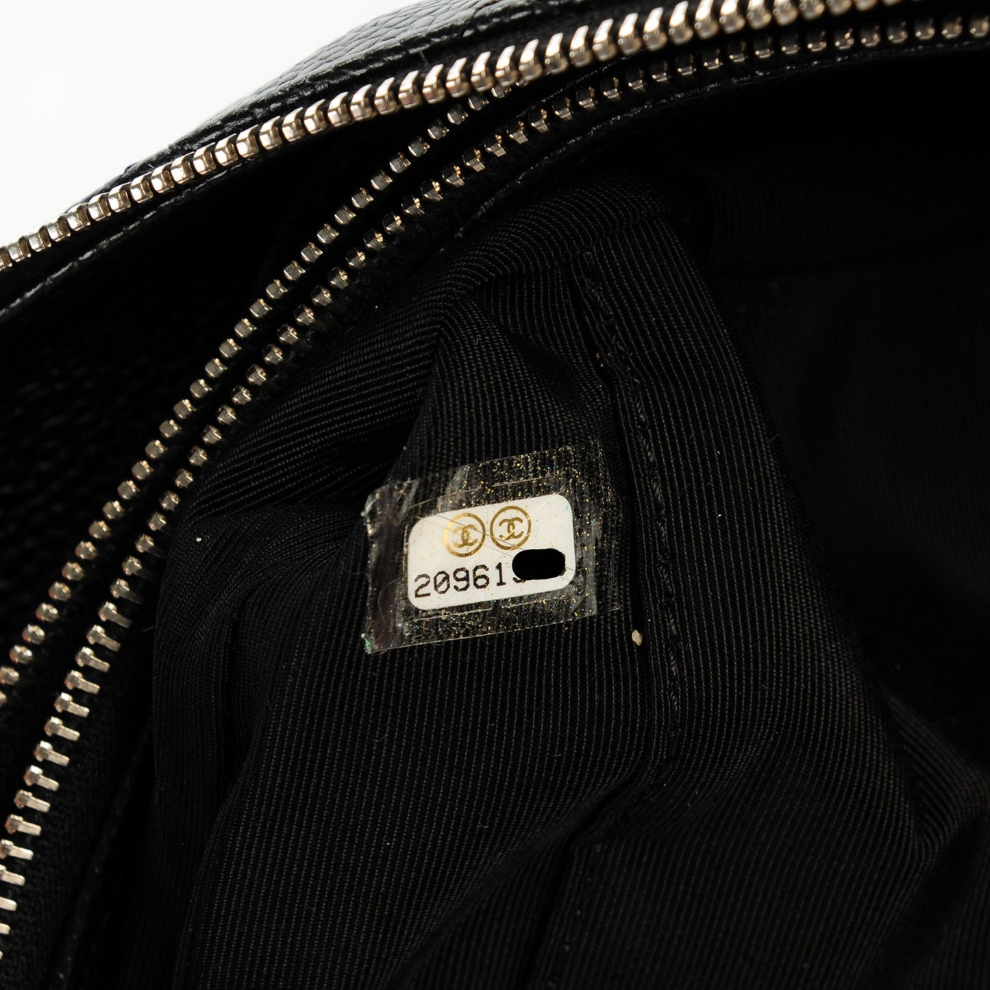 Caviar Quilted Large Zipped Clutch Black