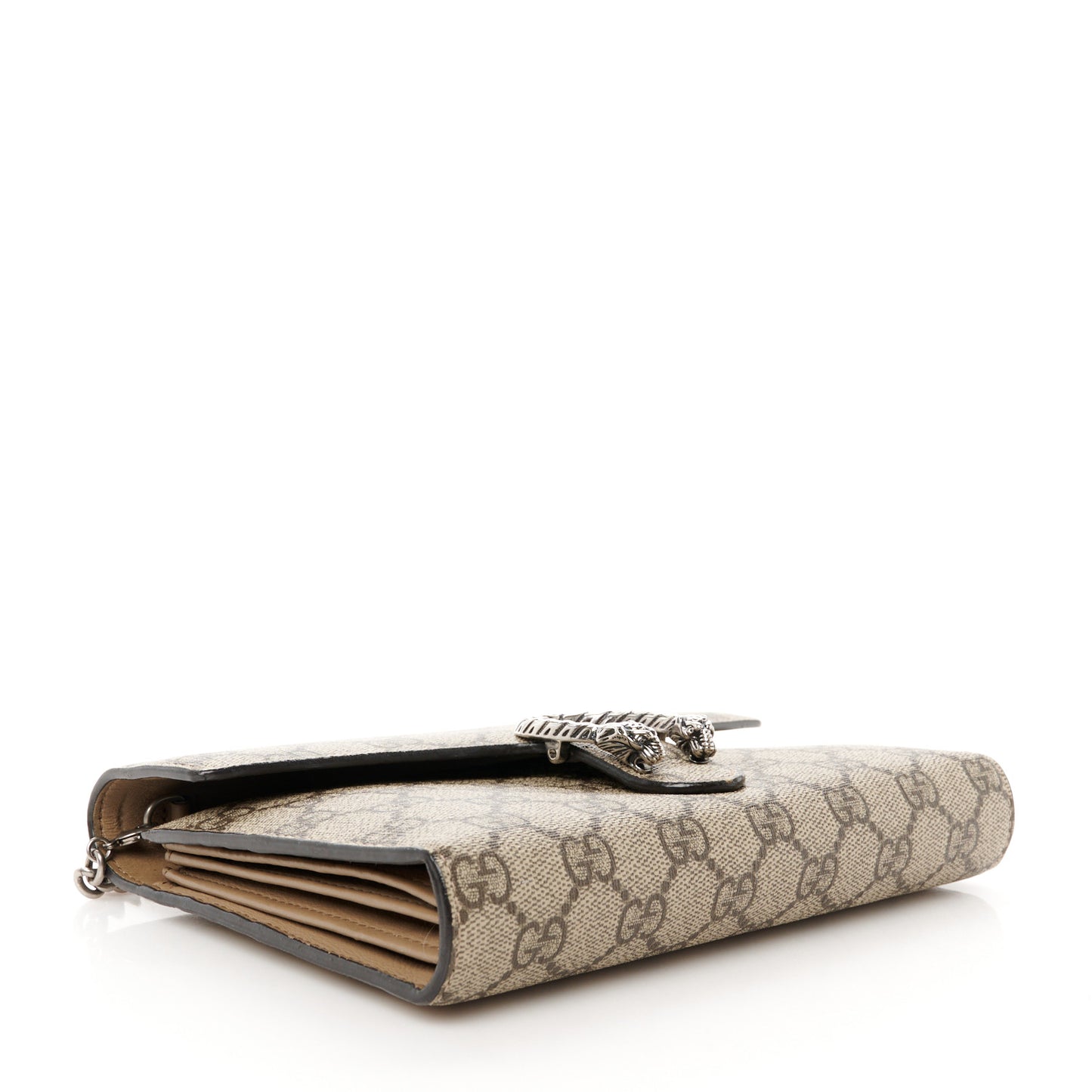 GG Supreme Monogram Mini Dionysus Chain Wallet Beige Taupe
