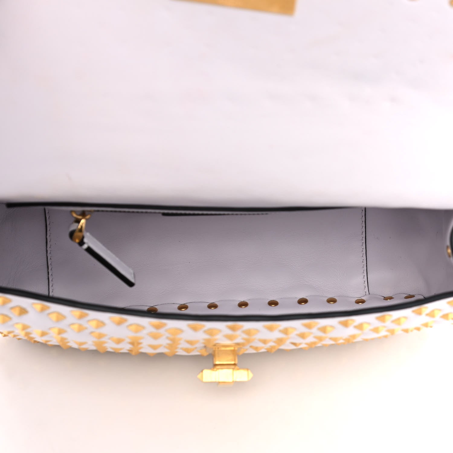 Valentino Garavani Lambskin Medium Rockstud Extreme Spike Shoulder Bag Light Ivory 4 of 9