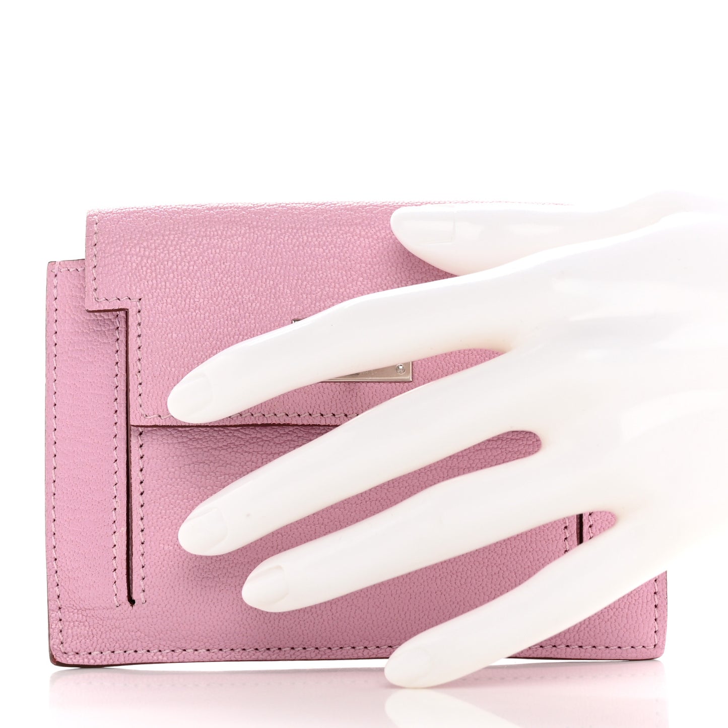 Chevre Mysore Kelly Pocket Compact Wallet Mauve Sylvestre