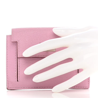Hermes Chevre Mysore Kelly Pocket Compact Wallet Mauve Sylvestre 2 of 12