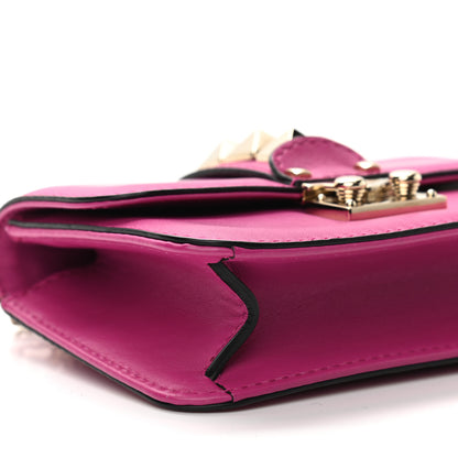 Valentino Garavani Vitello Mini Glam Lock Rockstud Flap Fuxia 8 of 9