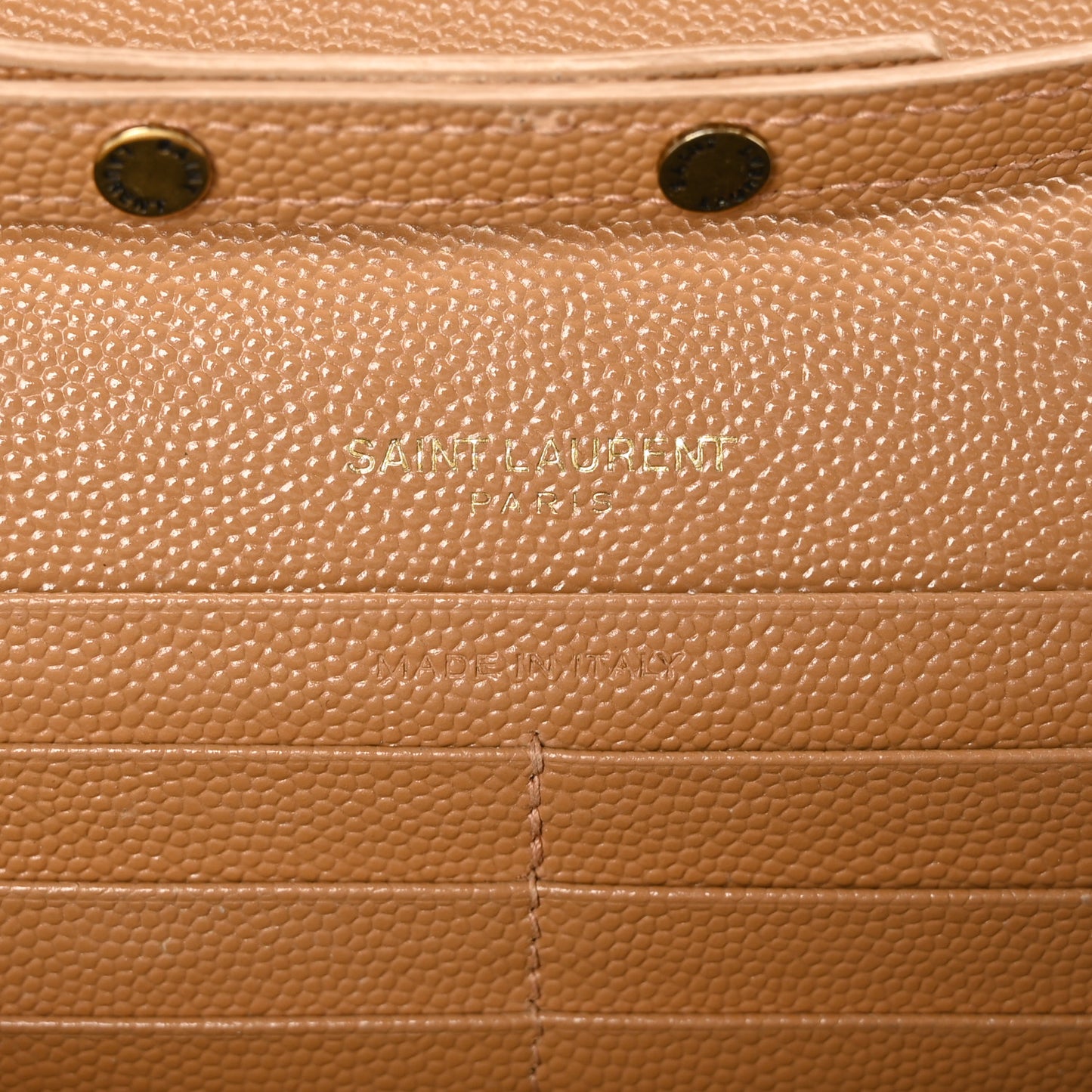 Grain De Poudre Matelasse Chevron Monogram Chain Wallet Natural Dark
