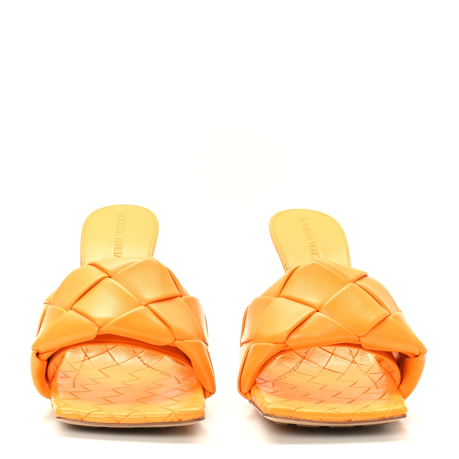 Bottega Veneta Nappa Maxi Intrecciato Lido Mule Sandals 40 Tangerine 2 of 8