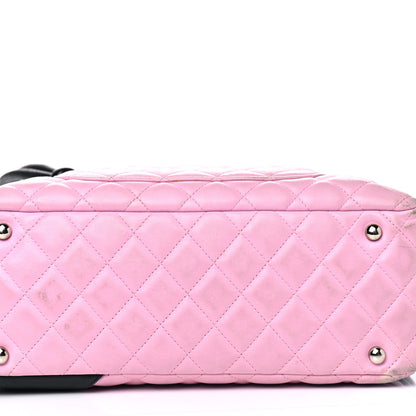 Chanel Calfskin Quilted Large Cambon Bowler Pink Black 10 of 17