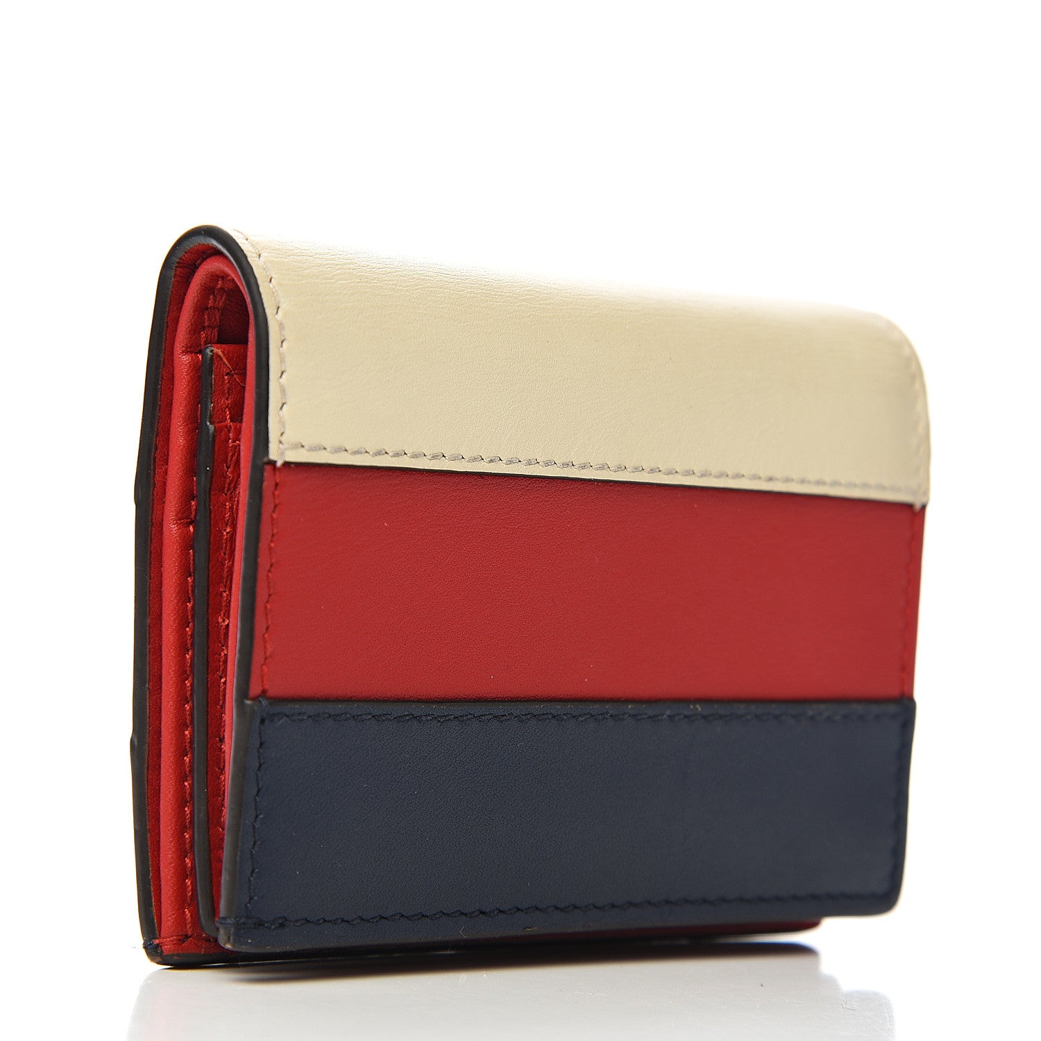 Gucci Calfskin Queen Margaret Card Case Wallet Blue Agata Hibiscus Red Mystic White 2 of 8
