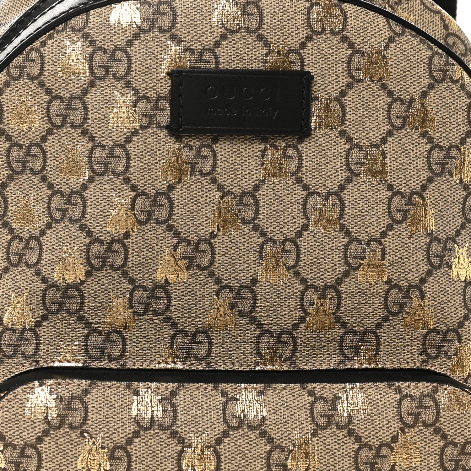 Gucci GG Supreme Monogram Bees Print Small Day Backpack Beige Oro