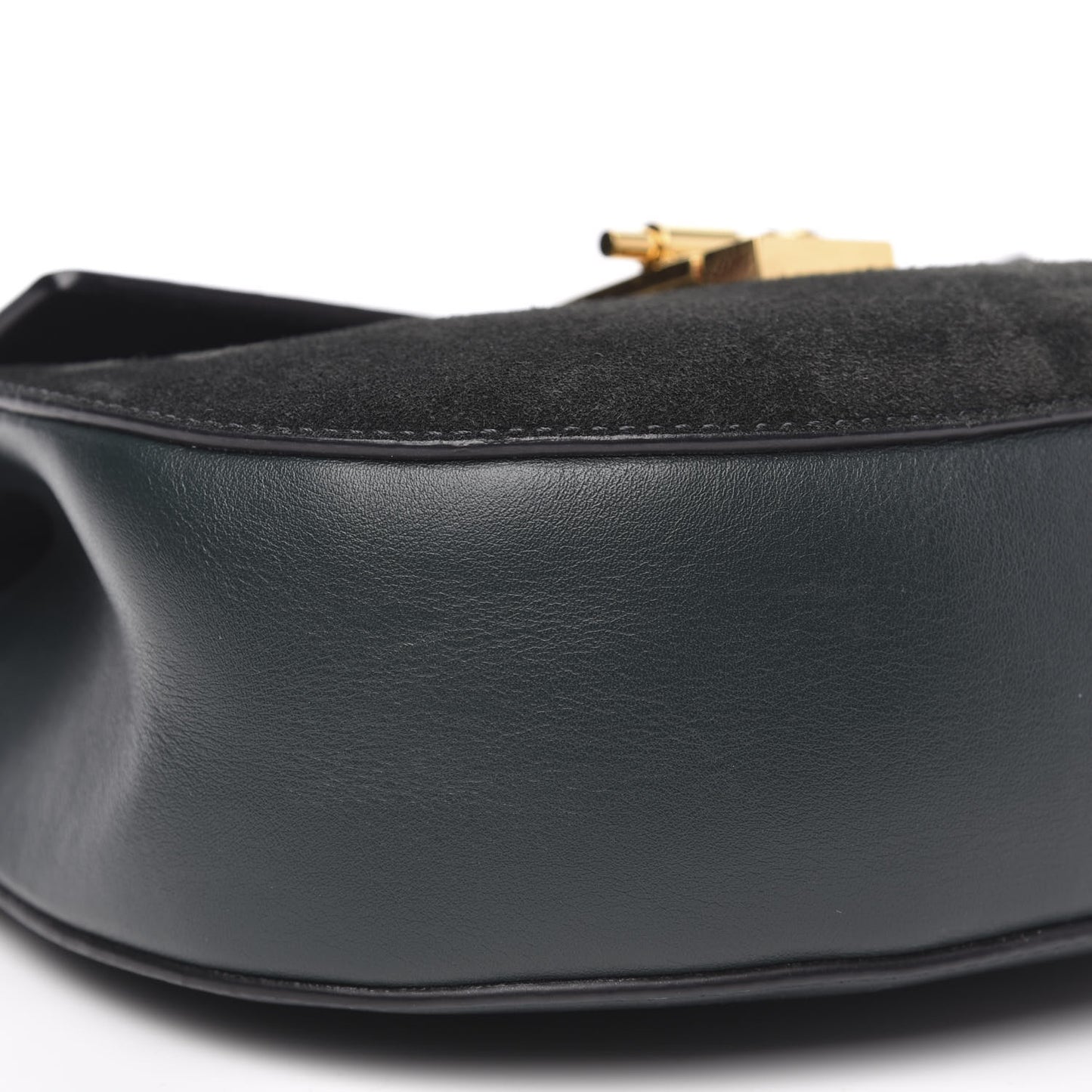 Suede Smooth Calfskin Drew Shoulder Bag Intense Green
