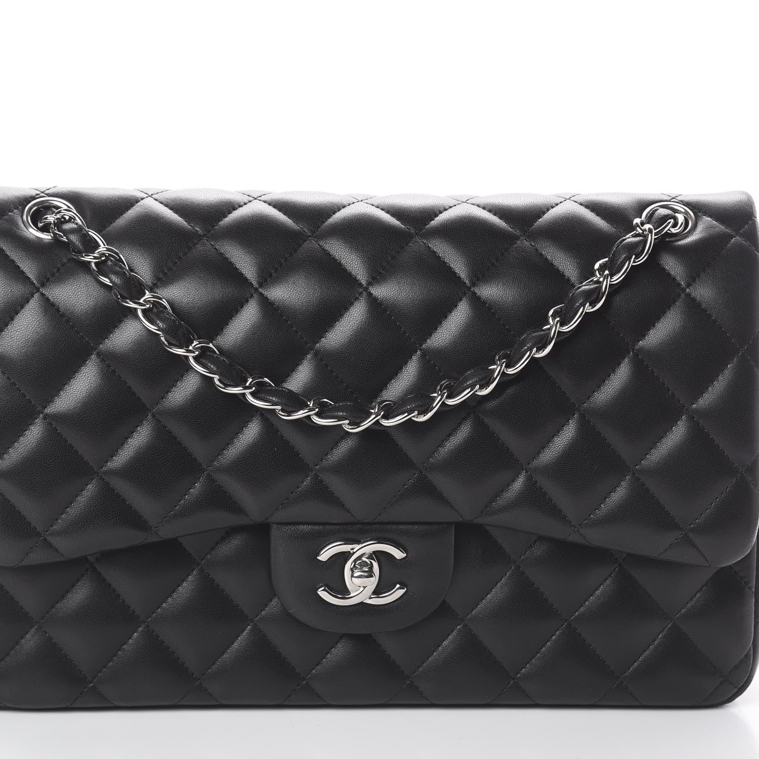 Chanel Lambskin Quilted Jumbo Double Flap Black 9 of 9