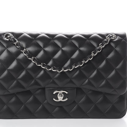 Chanel Lambskin Quilted Jumbo Double Flap Black 9 of 9