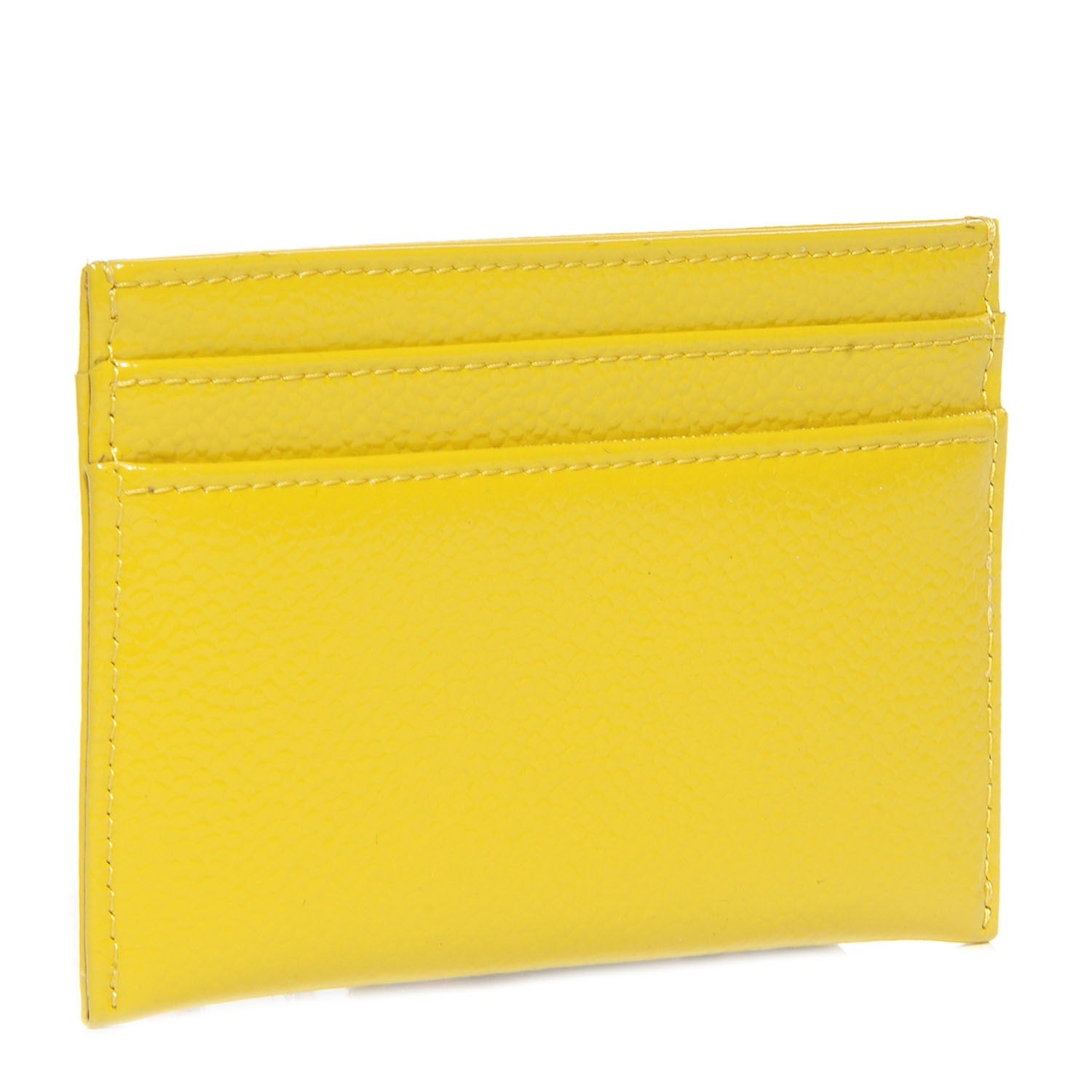 Chanel Patent Grained Calfskin Timeless CC Card Holder Yellow 3 of 7