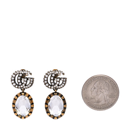 Gucci Crystal Double G Earrings Aged Gold 2 of 6