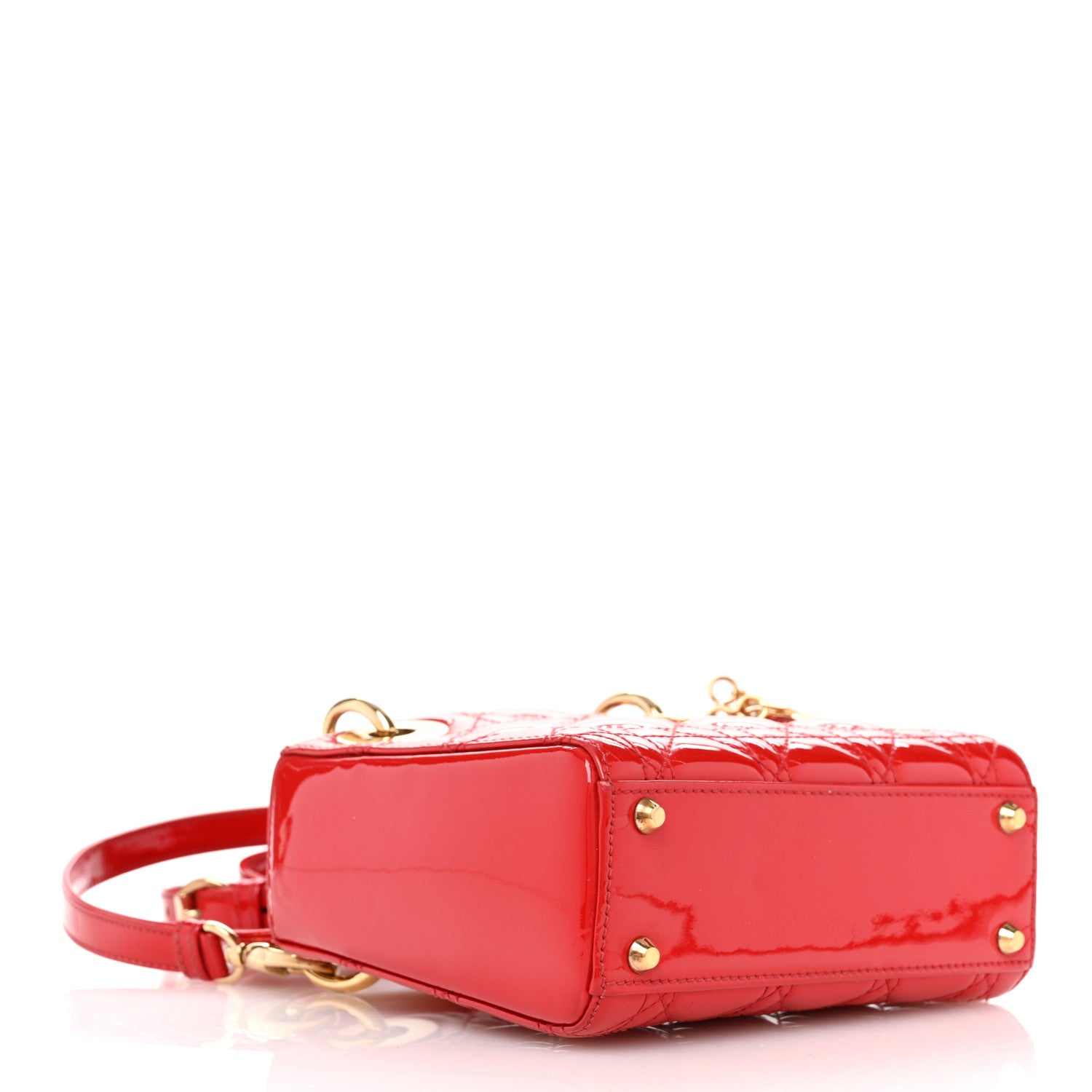 Christian Dior Patent Cannage Mini Lady Dior Red 4 of 10