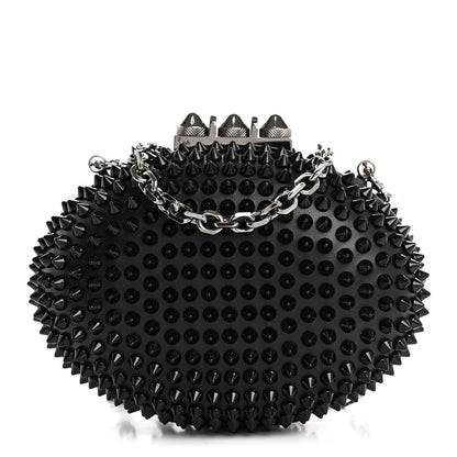 Christian Louboutin Calfskin Spikes Mina Chain Clutch Black 1 of 12