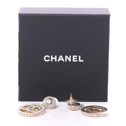 Chanel Pearl CC Drop Earrings Light Gold 4 of 4