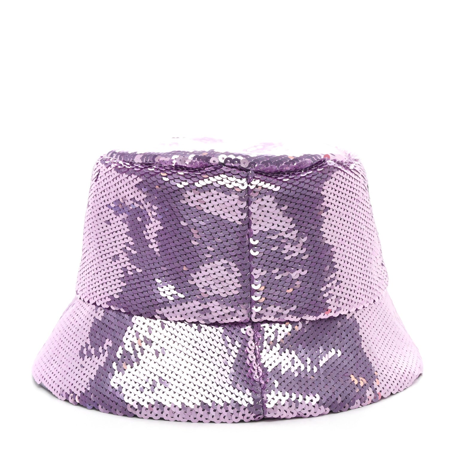 Prada Paillettes Triangle Logo Womens Bucket Hat M Purple 5 of 8