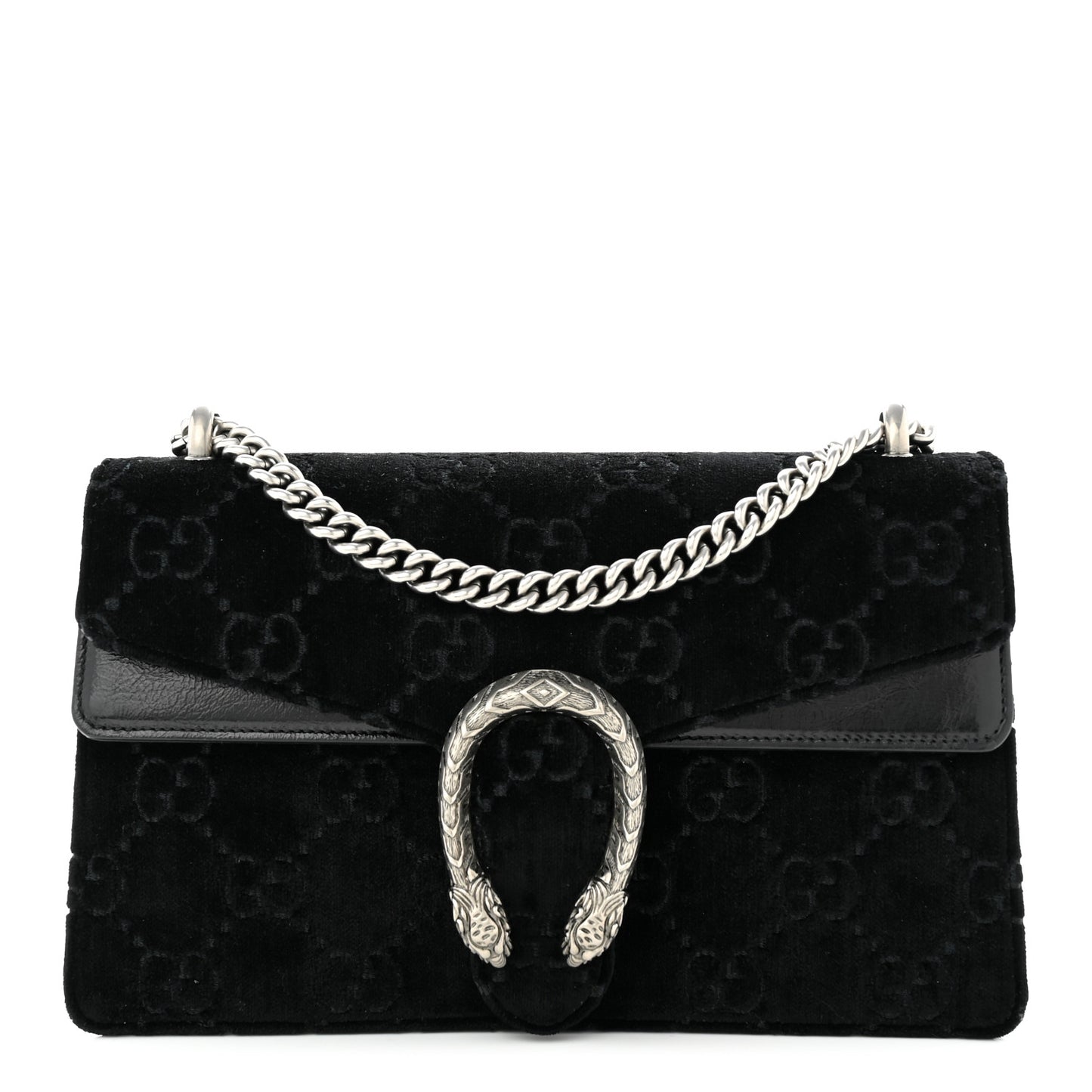 Velvet GG Monogram Small Dionysus Shoulder Bag Black