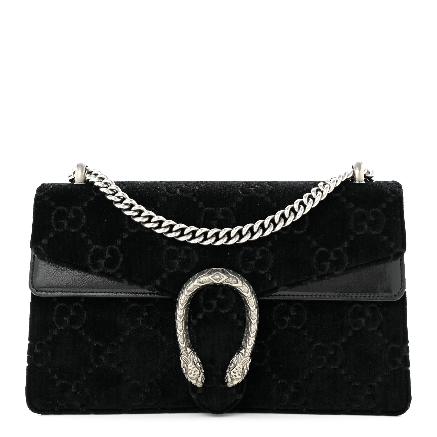 Gucci Velvet GG Monogram Small Dionysus Shoulder Bag Black 1 of 11