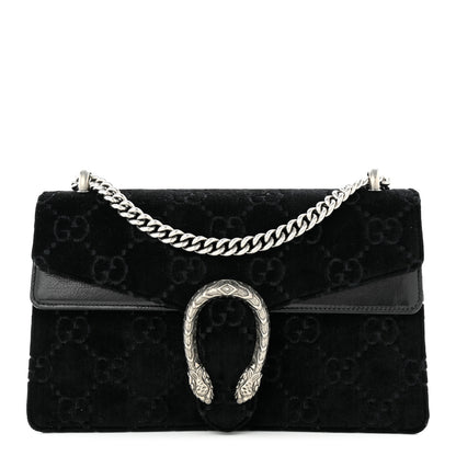 Gucci Velvet GG Monogram Small Dionysus Shoulder Bag Black 1 of 11