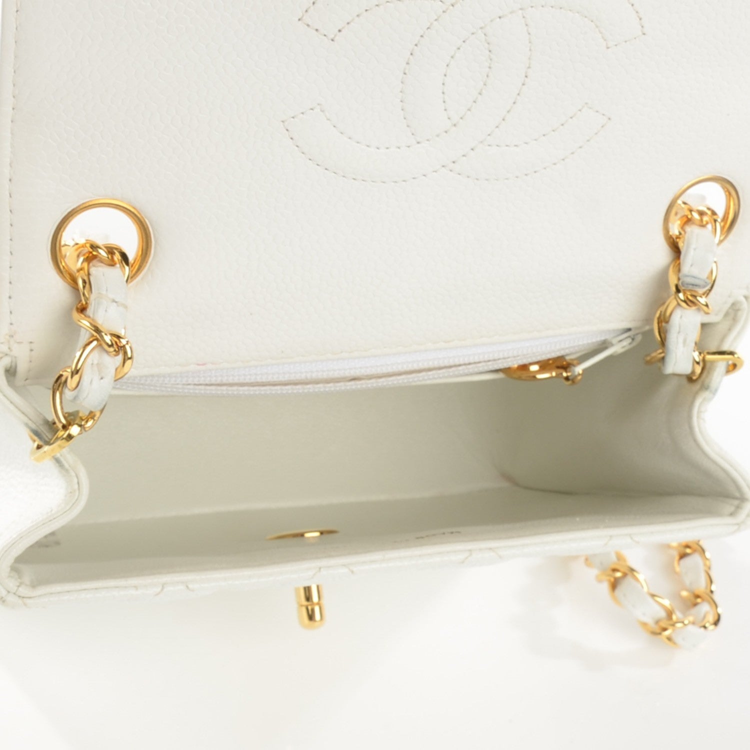 Chanel Caviar Quilted Mini Square Flap White 5 of 9