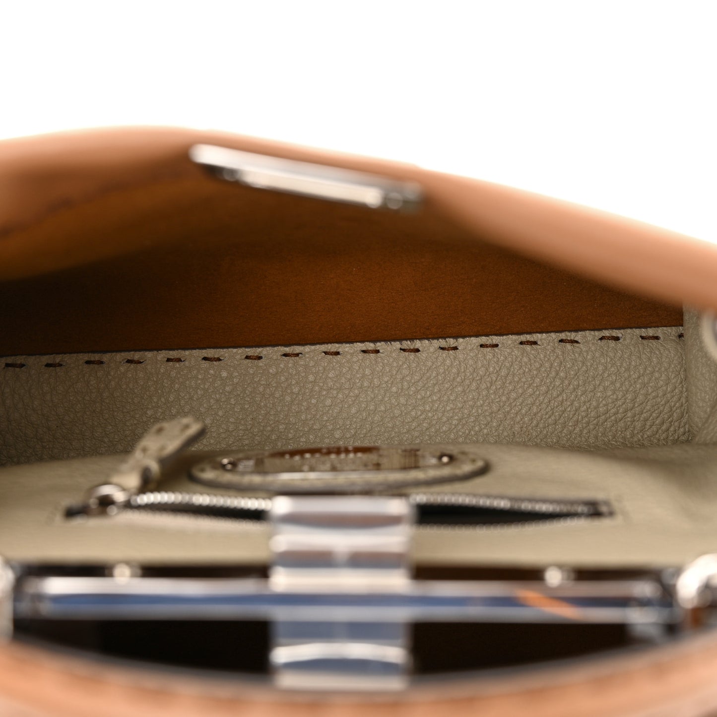 Cuoio Romano Selleria Bi-Color Mini Peekaboo Iconic Satchel Mou Milk
