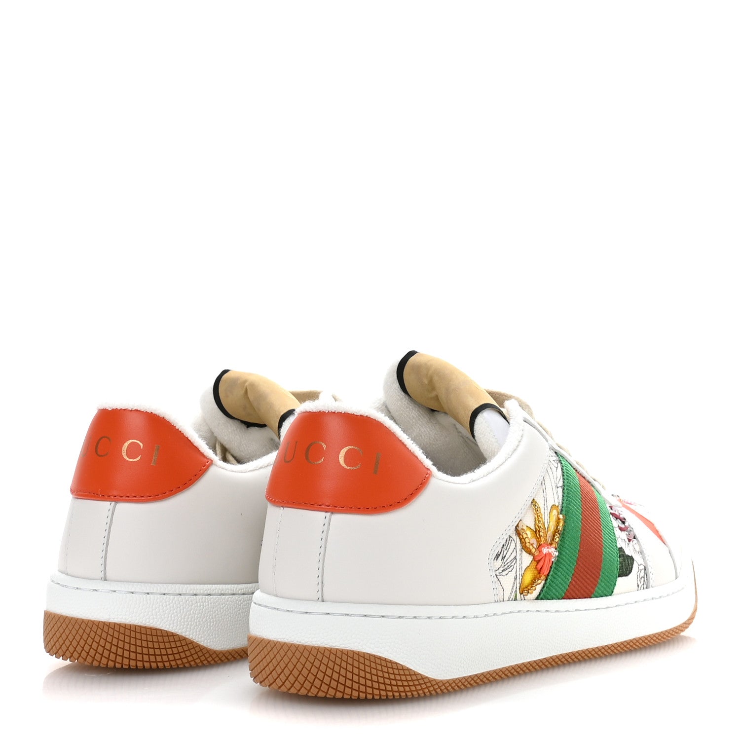 Gucci Sepang Flora Faded Canvas Web Womens Screener Sneakers 38 Multicolor White 5 of 9