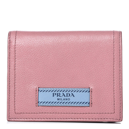 Prada Glace Calfskin City Calfskin Etiquette Compact Wallet Loto Astrale 1 of 10