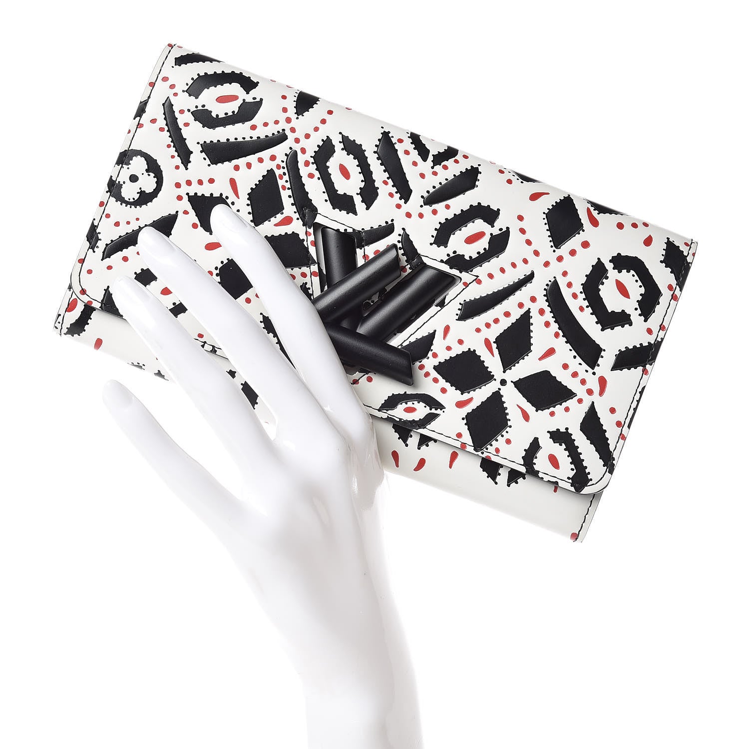 Louis Vuitton Calfskin Graphic Print Twist Wallet 2 of 11