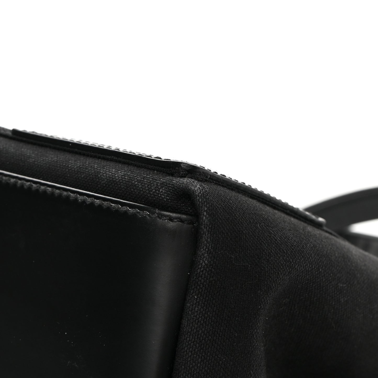 Cotton Canvas Calfskin S Navy Cabas Black