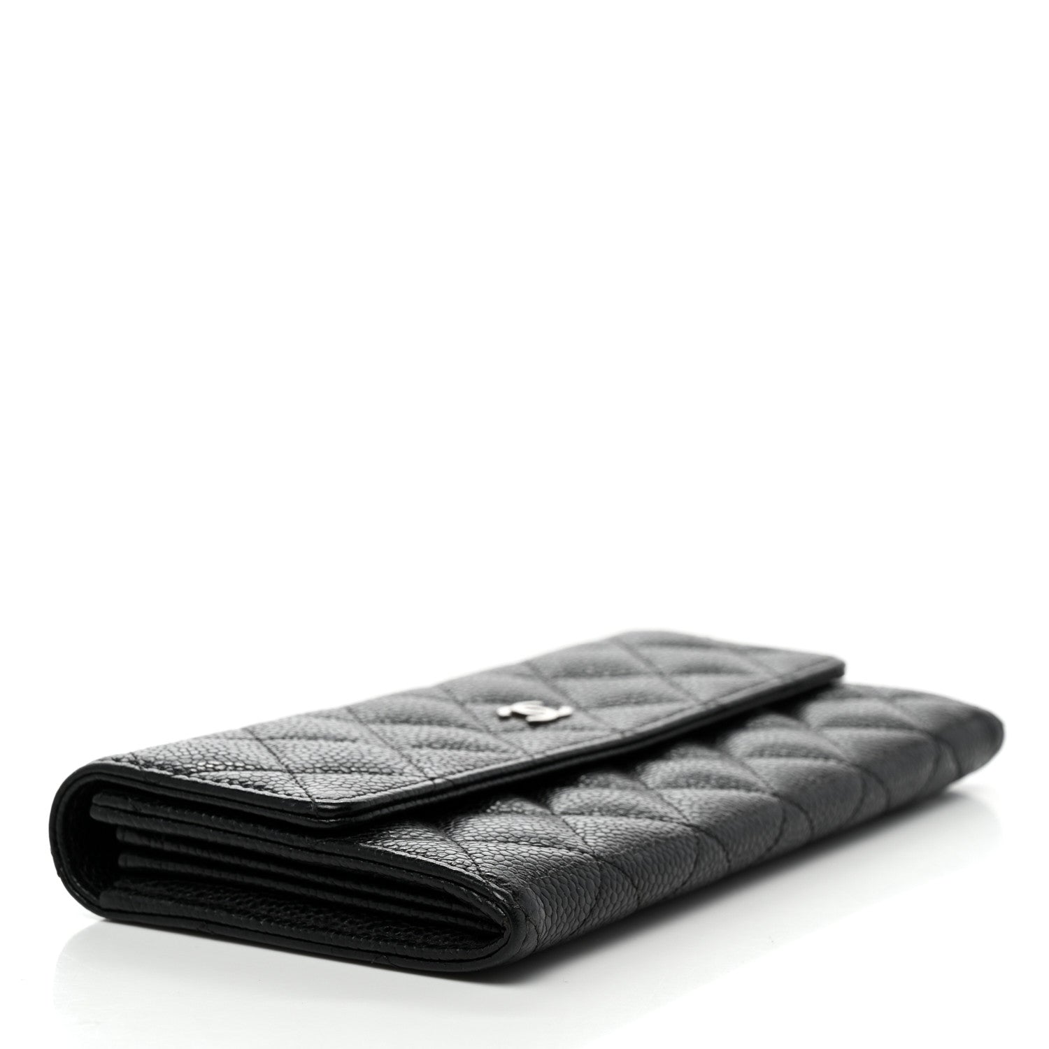 Chanel Caviar Quilted Large Gusset Flap Wallet Black 4 of 8