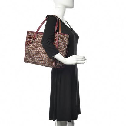 Fendi Zucchino Vitello Shopping Tote Amarena Ocra 2 of 18
