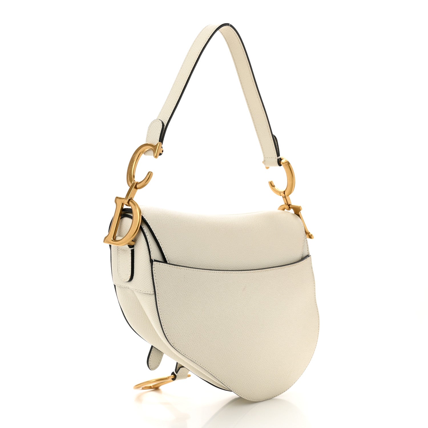 Christian Dior Grained Calfskin Saddle Bag White 3 of 13
