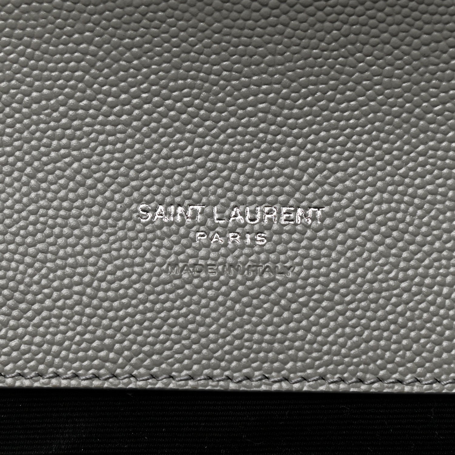 Saint Laurent Grain De Poudre Textured Mixed Matelasse Triquilt Monogram Clutch Storm 6 of 8
