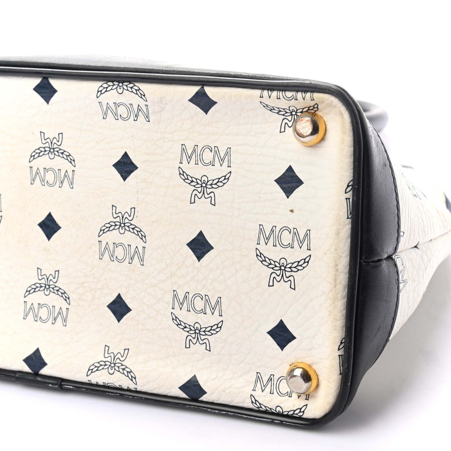 MCM Visetos Medium Heritage Bowler Bag White 9 of 16
