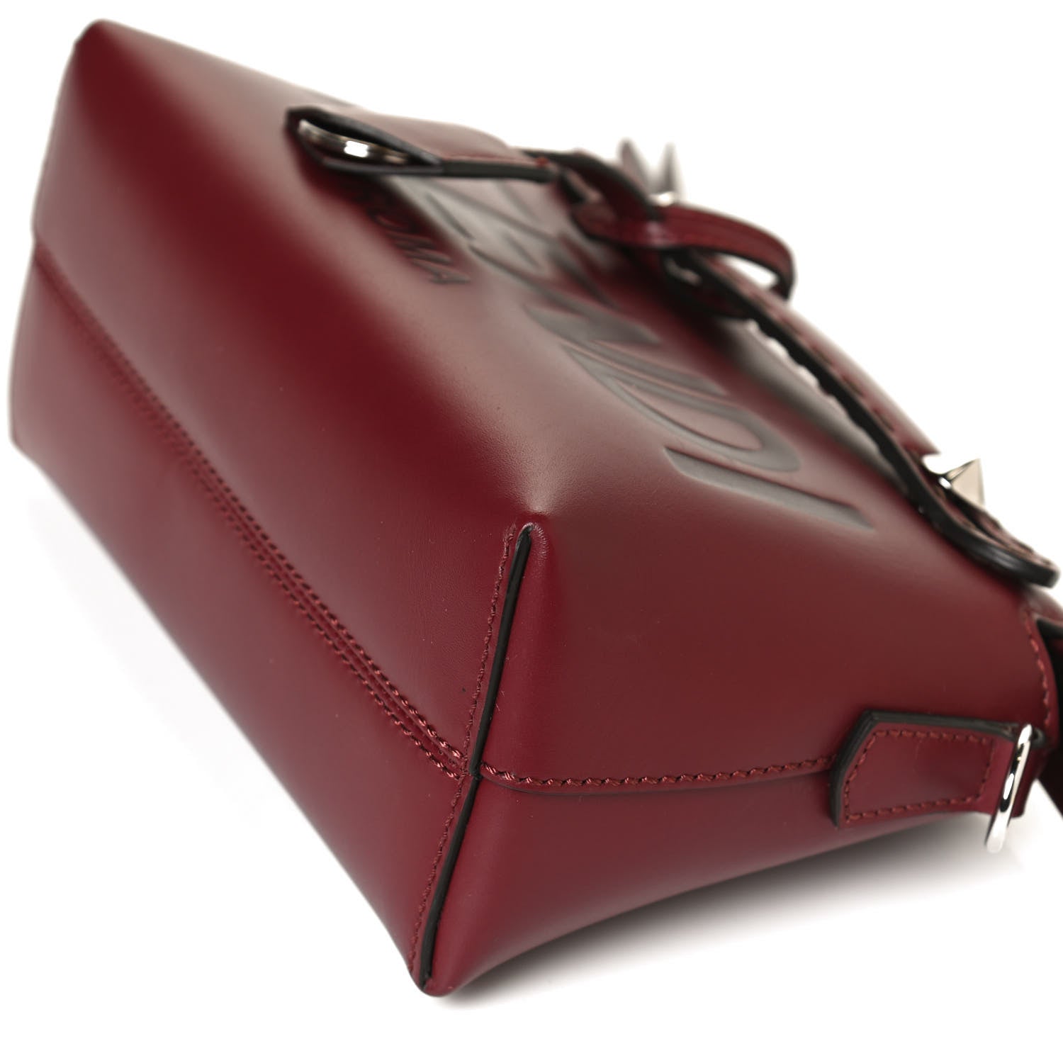 Fendi Vitello King Logo Embossed Mini By The Way Boston Bag Barolo 12 of 13