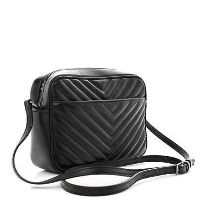 Saint Laurent Calfskin Matelasse Monogram Lou Camera Bag Black 3 of 14
