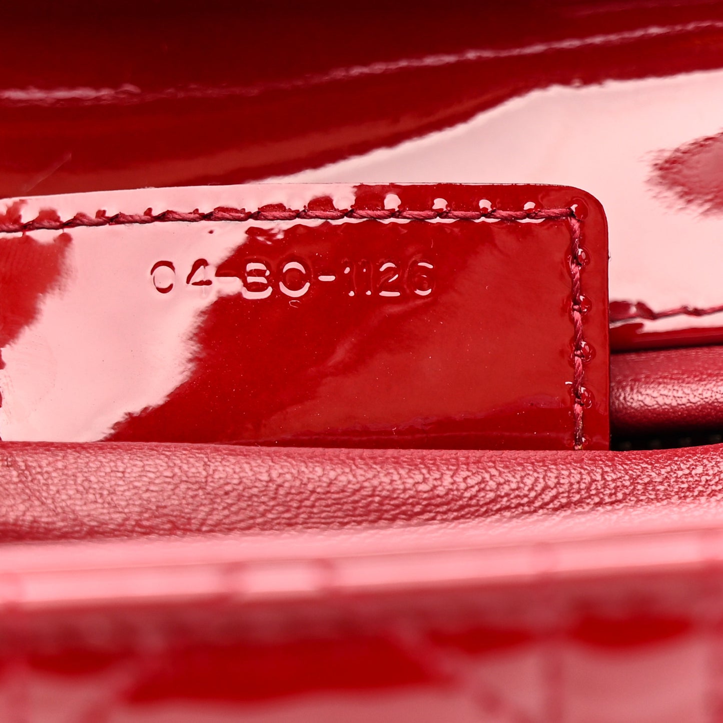 Patent Cannage Medium Lady Dior Red