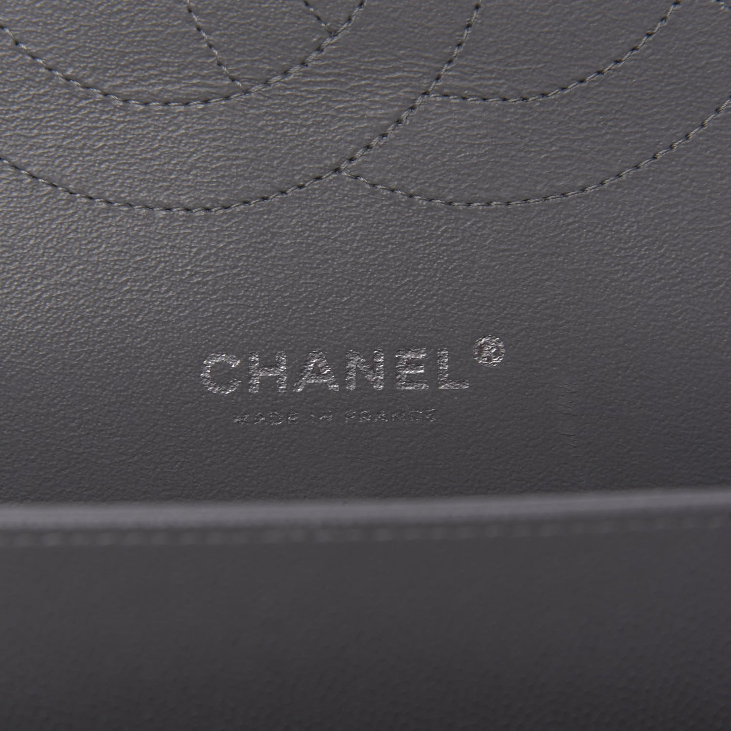 Caviar Quilted Jumbo Double Flap Dark Grey