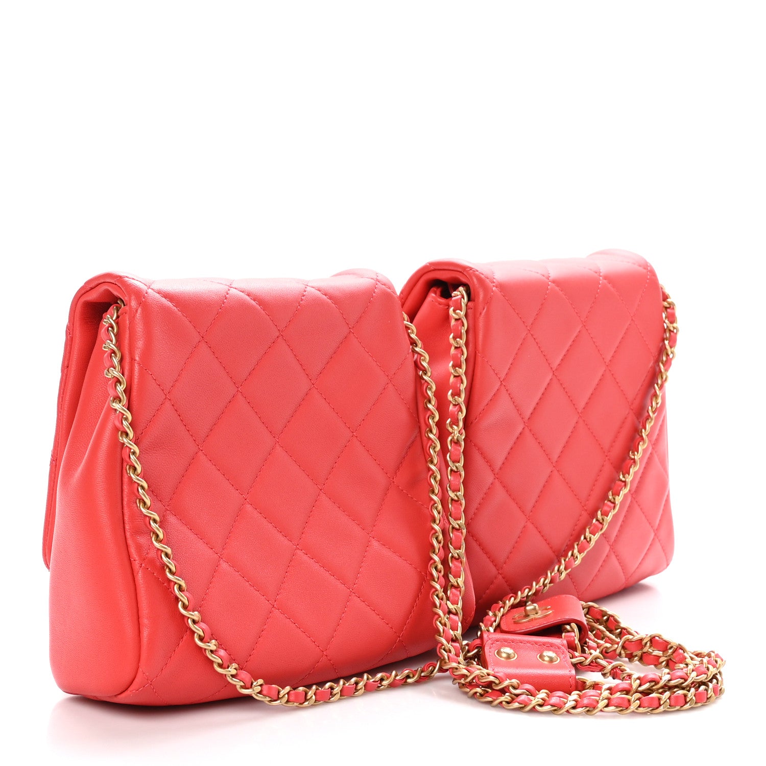 Chanel Lambskin Quilted Side-Packs Red 3 of 14