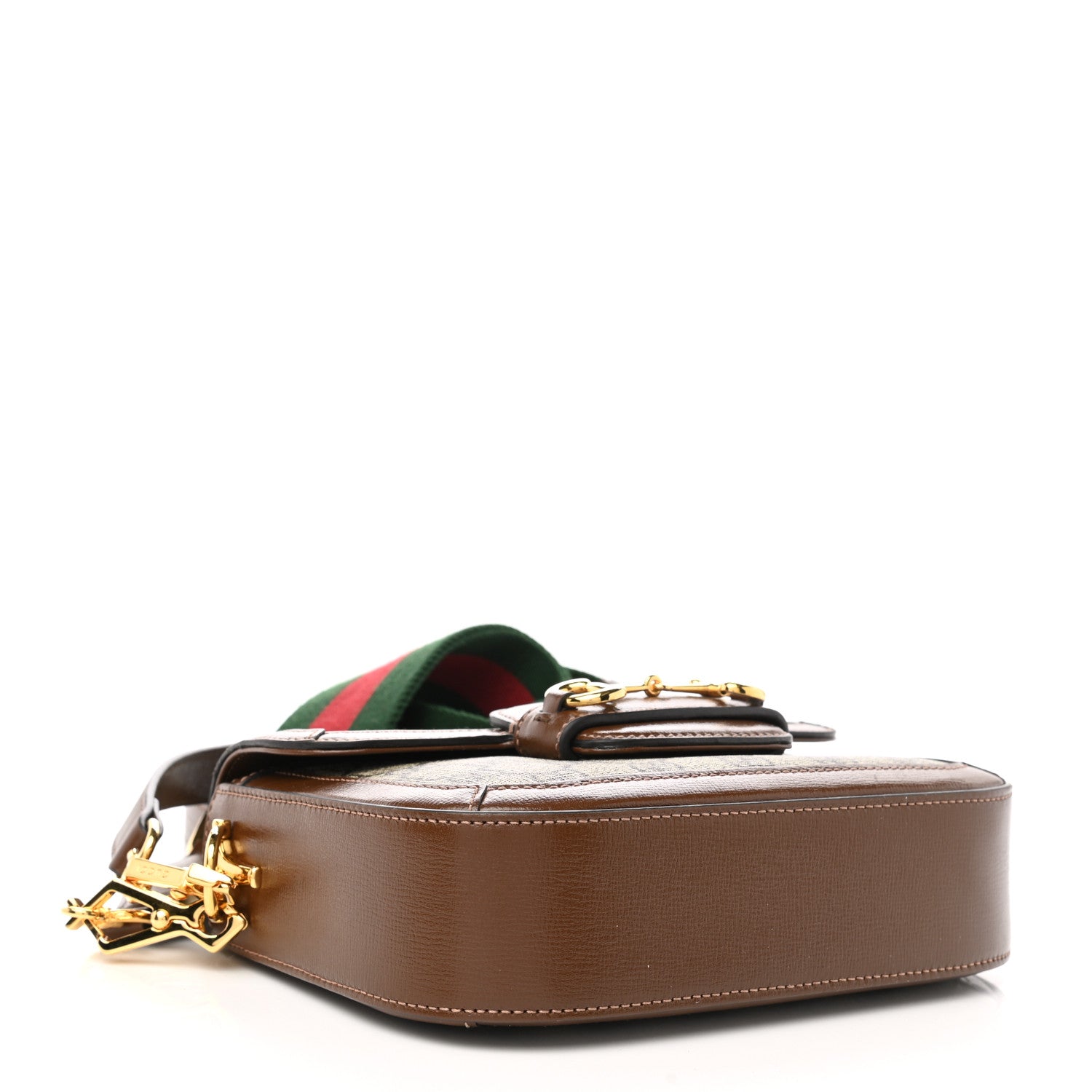 Gucci GG Supreme Monogram Web Mini Horsebit 1955 Shoulder Bag Beige Brown Sugar 4 of 10
