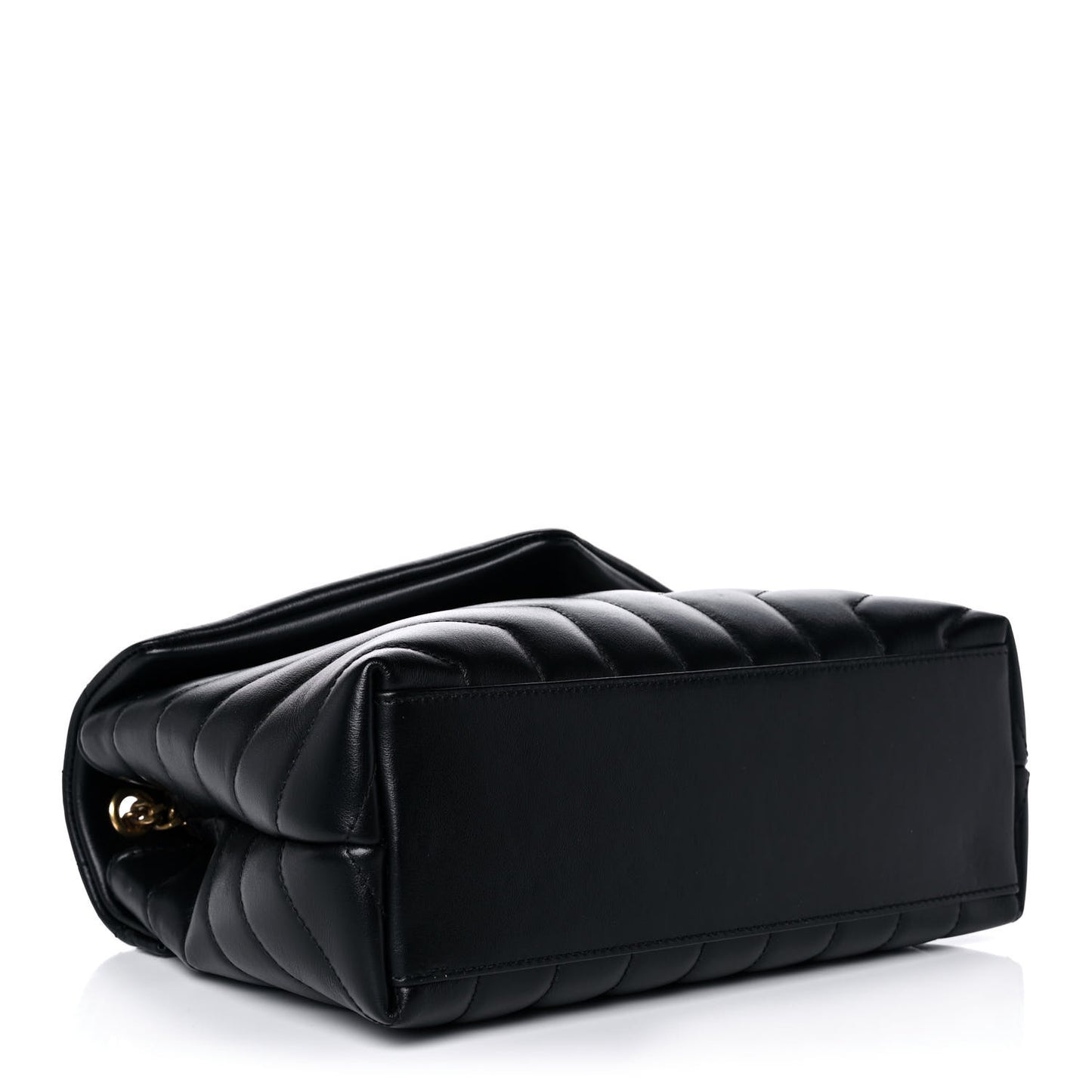 Calfskin Y Quilted Monogram Small Loulou Chain Satchel Black
