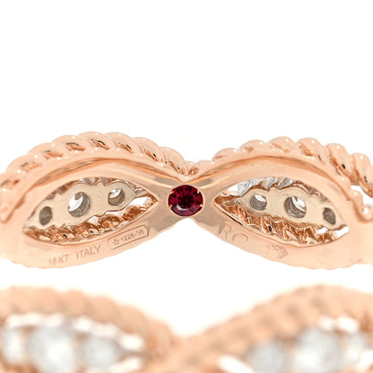 Roberto Coin 18K Rose Gold Diamond New Barocco One Row Braided Ring 54 7 4 of 4