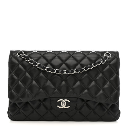 Chanel Lambskin Quilted Jumbo Double Flap Black 1 of 16