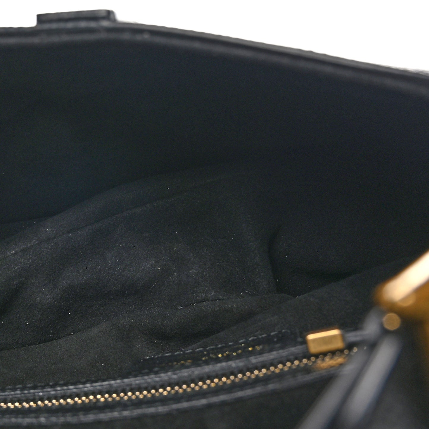 CHRISTIAN DIOR Grained Calfskin Saddle Bag With Strap Black